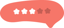  Desenho de uma nuvem de conversação com estrelas de avaliação
